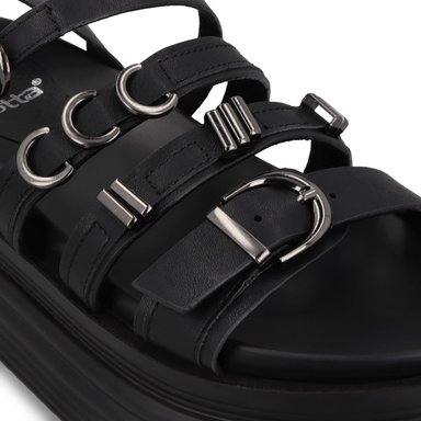 SANDALIA PLATAFORMA NEGRA MUJER 1571C - 6