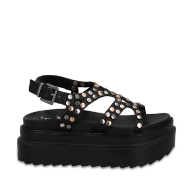 SANDALIA PLATAFORMA NEGRA MUJER 25236 - 1