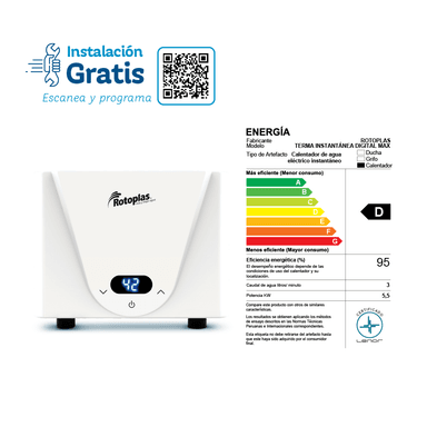 TERMA INSTANTANEA ROTOPLAS 5500 W DIGITAL MAX - 6