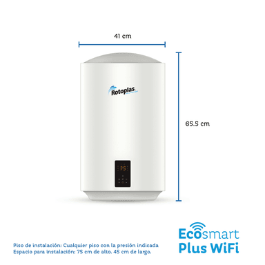 TERMA DE ACUMULACION ROTOPLAS 1500W ECOSMART PLUS WIFI 50LT - 5