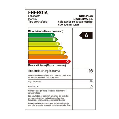 TERMA ELÉCTRICA ROTOPLAS ACUMULACIÓN DIGI 80L - 6