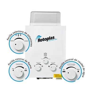 TERMA ELÉCTRICA 5.5L ROTOPLAS A GAS ECOFLAMING GN - 2