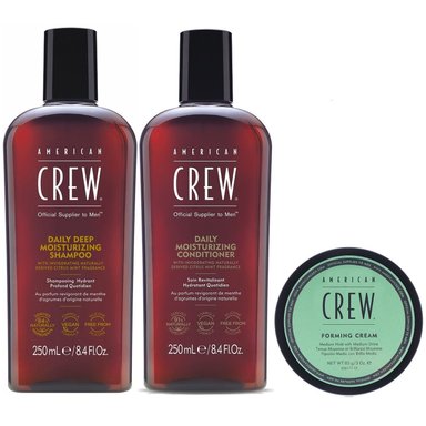 SHAMPOO AMERICAN CREW HIDRATANTE + CONDITIONER +CERA FORMING CREAM MEN - 1