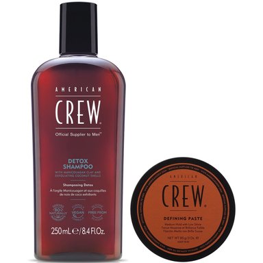 SHAMPOO AMERICAN CREW EXFOLIANTE DETOX + CERA MATE DEFINING PASTE MEN - 1