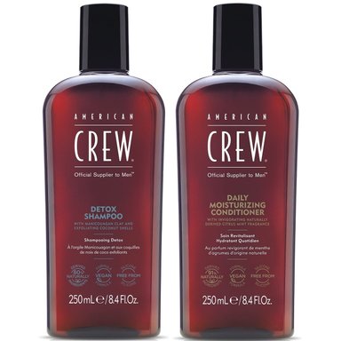 SHAMPOO AMERICAN CREW 250ML EXFOLIANTE DETOX + ACONDICIONADOR MEN - 1