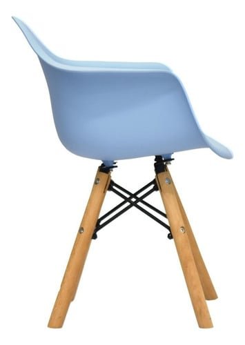 SILLA DE DISEÑO BONNO EAMES PARA NIÑOS CELESTE CON BRAZOS - 3