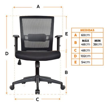 SILLA DE ESCRITORIO BONNO KATA NEGRO - 3