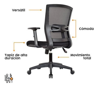 SILLA DE ESCRITORIO BONNO KATA NEGRO - 4