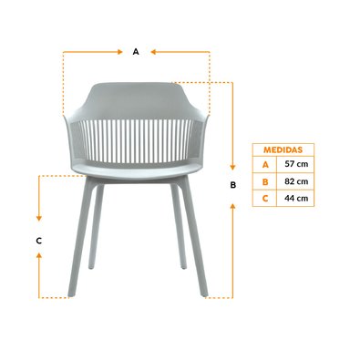 SILLA DE DISEÑO BONNO GALES GRIS - 2