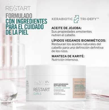 REVLON PROFESSIONAL RESTART CURLS MASK X 250 ML - MASCARILLA NUTRITIVA INTENSA P/CAB RIZADO - 4