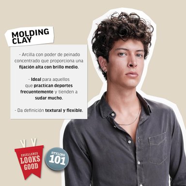 AMERICAN CREW MOLDING CLAY X 85 GR - CERA DE FIJACIÓN FUERTE Y BRILLO MEDIO - 4