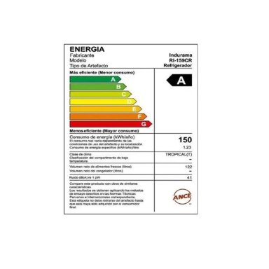 FRIGOBAR INDURAMA RI-159CR 122 L CROMA - 5