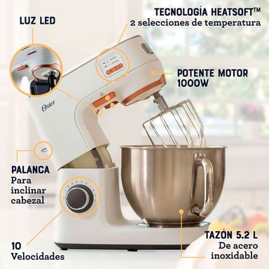 BATIDORA DE PEDESTAL OSTER FPSTSMPL4W PLANETARIA 5.2L HEATSOFT - 3