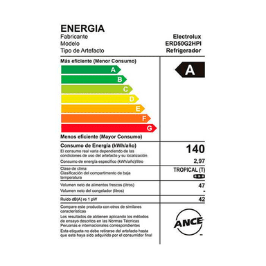 FRIGOBAR ELECTROLUX ERD50G2HPI 47 LTS FROST INOX - 6