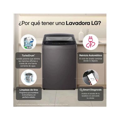LAVADORA 17 KG CARGA SUPERIOR WT17BVTB NEGRO CLARO - 6