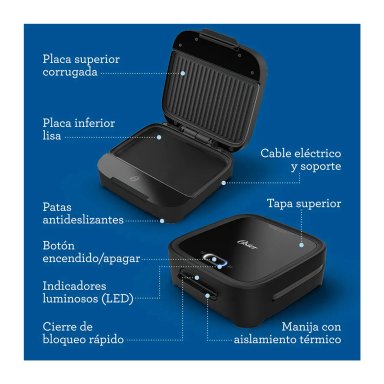 SANDWICHERA OSTER COMPACTA CON PLATOS HONDOS CKSTSM400 NEGRO - 5