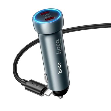 CARGADOR DE AUTO HOCO Z54B TIPO-C A LIGHTNING 2USB-C DE 60W PD - 2