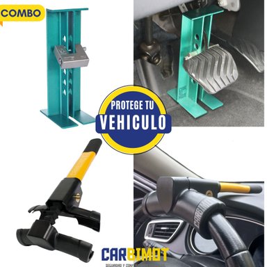 SEGURO BLOQUEO TRABA PEDAL TIMÓN VOLANTE ANTIRROBO (COMBO) - 1