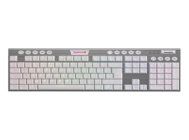 REDRAGON - TECLADO HORUS K618W RGB WIRELESS SWITCH RED WHITE - 1