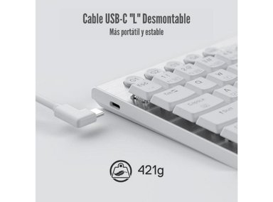 TECLADO REDRAGON WIRED SWITCH RED BLANCO HORUS MINI K632 - 6