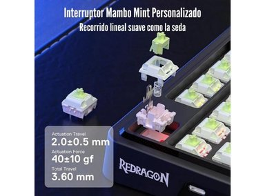 REDRAGON - TECLADO UCAL PRO K673 RGB WIRELESS BLACK - 4