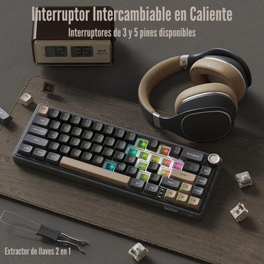 ROYAL KLUDGE - TECLADO R65 WIRED 65% PHANTOM SWITCH CHARTREUSE - 4
