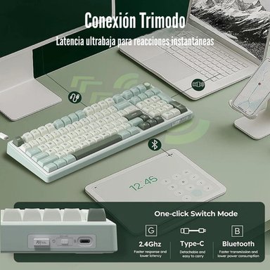 ROYAL KLUDGE - TECLADO R98PRO WIRED 98% SKYCYAN SWITCH CREAMY - 2
