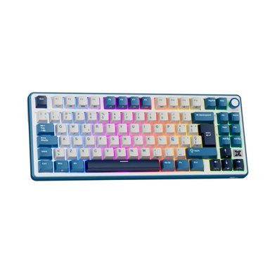 TECLADO ROYAL KLUDGE RK X87 WIRELESS 75% BLUE SWITCH BEIGE - 1