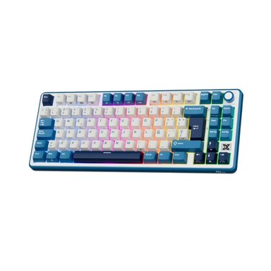TECLADO ROYAL KLUDGE RK X87 WIRELESS 75% BLUE SWITCH BEIGE - 2