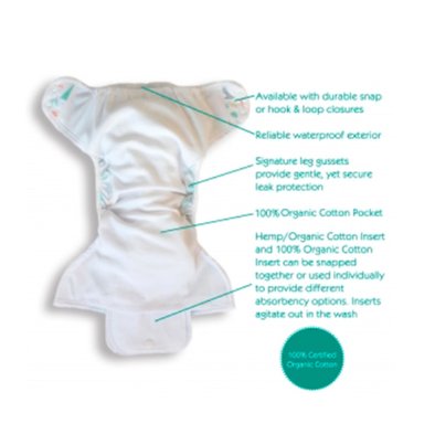 PAÑAL INFANTIL THIRSTIES ECOLOGICO SNAP NATURAL UNITALLA RAINBOW - 2