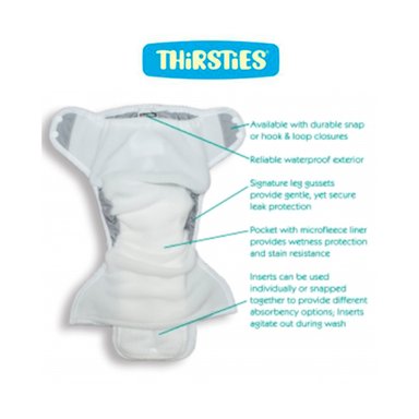 PAÑAL INFANTIL THIRSTIES ECOLOGICO SNAP POCKET DIAPER UNITALLA STARGAZER - 2