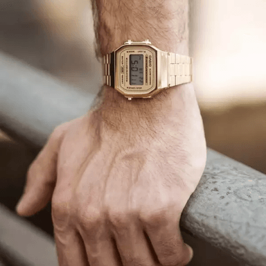 RELOJ CASIO UNISEX DIGITAL CLASSIC GOLD RETRO VINTAGE A168WG-9WF - 4
