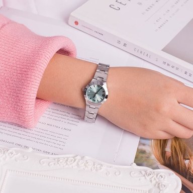 RELOJ CASIO MUJER ANÁLOGO LTP 1241D-3A ENTICER LADIES METALICO FONDO VERDE - 4