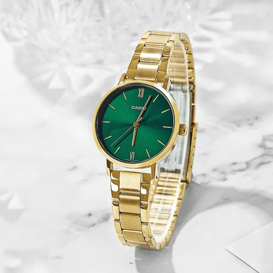 RELOJ CASIO MUJER ANÁLOGO DORADO LTP-VT02G-3A ACERO - 2