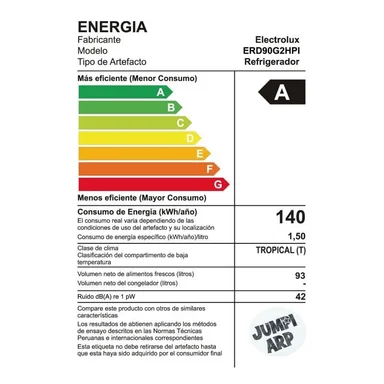 FRIGOBAR ELECTROLUX ERD90G2HPI 90L ACERADO CON LLAVE 90 L - 3