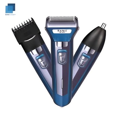 MÁQUINA KEMEI KM-6330 CORTAPELOS ELÉCTRICA 3 EN 1 AZUL - 2