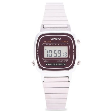RELOJ CASIO DAMA VINTAGE BURDEO LA670WA-4D FONDO BORDÓ - 1