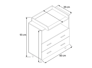 COMODA MUEBLES GAUDI CAMBIADOR DE BEBE LOLO BLANCO - 3