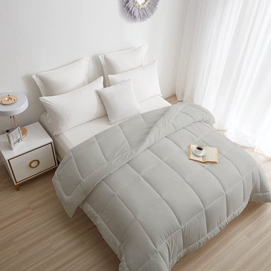 EDREDÓN TEFI HOME 1 PLAZA ALGODÓN GRIS ESTAMPADOS MONOCROMO 250 HILOS - 2