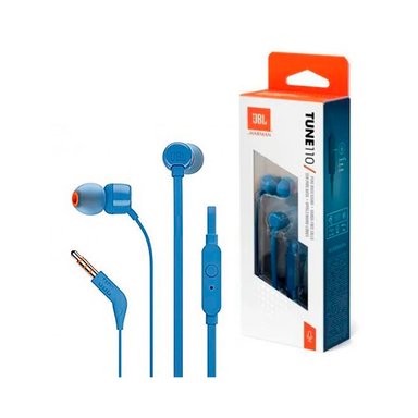 AUDÍFONOS JBL IN-EAR T110 SONIDO CLARO Y NITIDO CON MICRO 3.5MM AZUL - 3