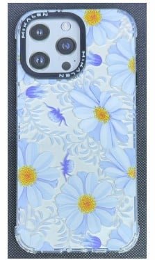 CASE MIKALEN PARA IPHONE 15 PRO FLORES AZUL - 1