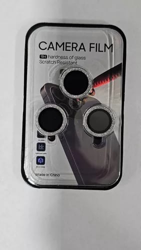 MICAS DE CAMARA INDIVIDUALES ESCARCHA PLATA PARA IPHONE 14 / 14 PLUS - 1