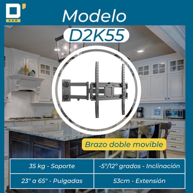 RACK PARA TV / MOVIBLE DOBLE BRAZO DE 32" A 65" // SOPORTE PARA TV - 3