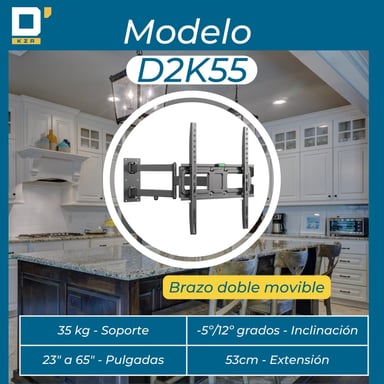 RACK PARA TV / MOVIBLE DOBLE BRAZO DE 32' A 65' // SOPORTE PARA TV - 3