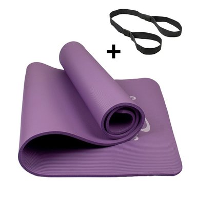 COLCHONETA SPORT FITNESS CS-100052 10MM NBR YOGA MAT PILATES + LIGAS MORADO - 1