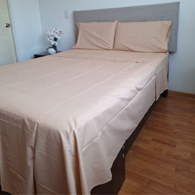 SET SÁBANAS LUJO 1 PLAZA BEIGE 3 PIEZAS - 3
