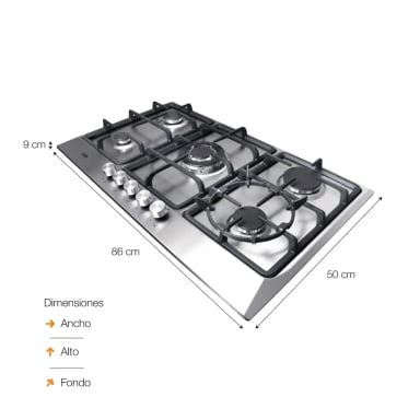 COMBO SOLE COCINA A GAS OLE SOLCO038 5 QUEMADORES + CAMPANA EXTRACTORA VENUS PLUSS - 8