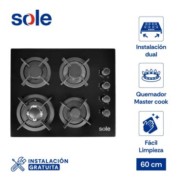 ENCIMERA A GAS SOLE 60CM SOLCO068 - 1
