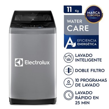 LAVADORA ELECTROLUX 11 KG CARGA SUPERIOR WATER FUZZY EWIW11F2USVG SILVER - 1