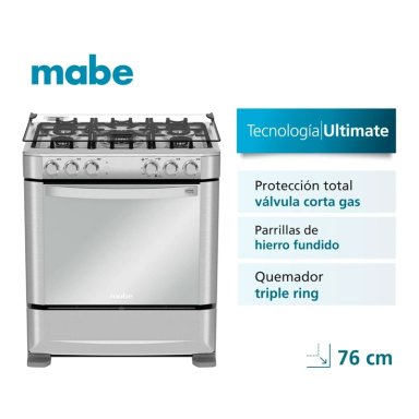 COCINA A GAS 76CM INOX MABE CMP7640FX0 - 1